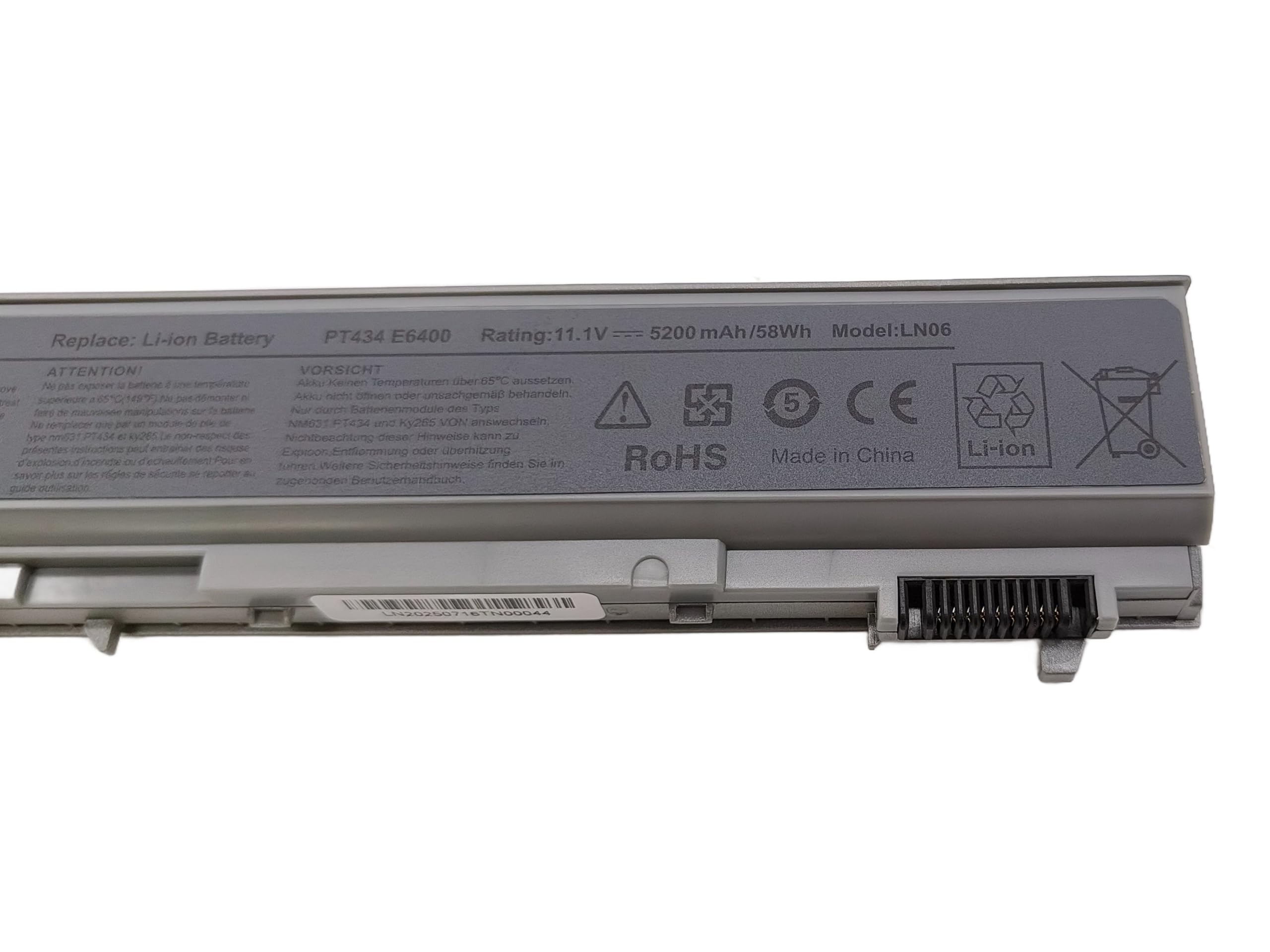 GHU New Battery 58 WHR 6-Cell 4M529 PT434 KY265 Compatible with Dell Latitude E6400 E6410 e6500 e6510 Precision m4500 m4400 Fit PN 4n369 nm631 FU444 FU441 FU571 W1193 F8TTW KY266 KY470 - Image 3